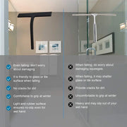Matte Black Silicone Squeegee Streak Free Cleaning Shower Squeegee for Glass Bathroom Shower Doors Mirrors Tiles Car Windows