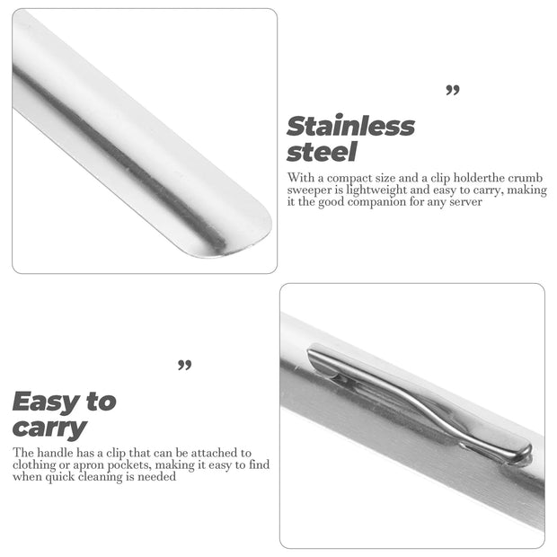 2pcs Restaurant Crumb Cleaner Stainless Steel Restaurant Crumb Scraper Tabletop Crumb Scraper Crumb Sweeper For Waiters Servers