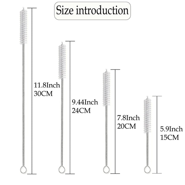 Straw Cleaner Brush Kit for Stanley - (4-Size) Extra Long Pipe Cleaners, Straw Cleaning Brush for Tumbler, Bottle