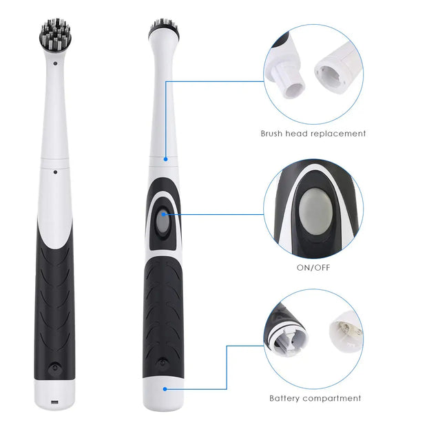 Electric Cleaning Brush Scrubber Crevices Pool Cleaner 4 Replaceable Heads Power Scrubbing Bathroom Accessories for Home Kitchen