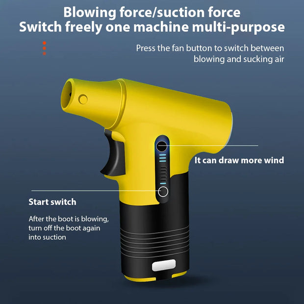 Electric Air Duster 130000RPM Mini Turbo Fan Blowing and Suction Dual-purpose Dust Removal Jet Dry Blower Portable Handheld