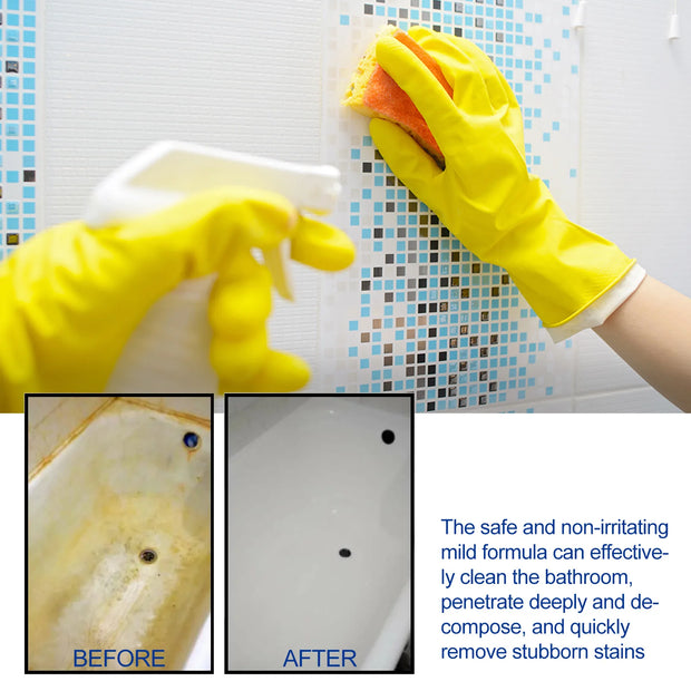Bathroom Cleaning Spray Shower Glass Descaler Anti Mold Cleaning Bathtub Toilet Descaling Limescale Cleaner Bathtub Cleaner Foam
