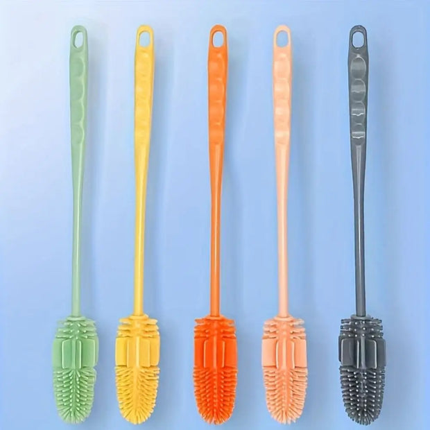 No Dead Corner Silicone Cup Brush Long Handle Portable Cup Scrubber Multipurpose Bottle Cleaning Brush Water Bottle