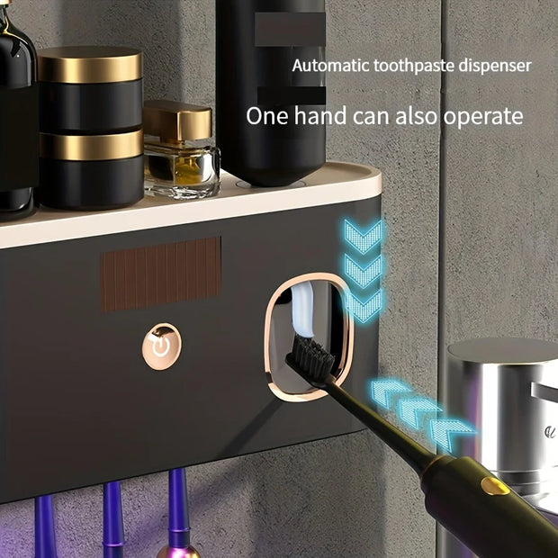 WF OEM Wall Mounted Tooth Brush Sterilizer Cleaner Sterilization Timer Function Rechargeable Cordless Bathroom Toothbrush Holder