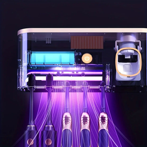 WF OEM Wall Mounted Tooth Brush Sterilizer Cleaner Sterilization Timer Function Rechargeable Cordless Bathroom Toothbrush Holder