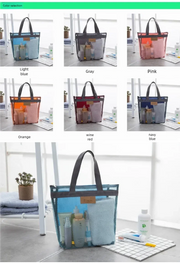 Mesh Makeup Toiletry Storage Bags Handbags Portable Travel Washing Body Shower Tools Organizer Hanging Cosmetic Organizer Pouch