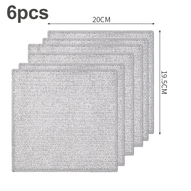 Kitchen Cleaning Cloth Reusable Steel Wire Cleaning Rag Pans Stove Rust Removal Magic Cleaning Cloth Dish Cloth Cleaning Tools