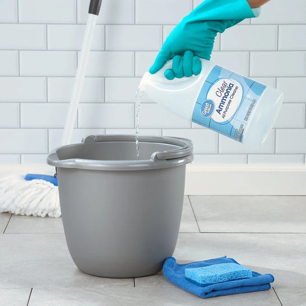 Clear Ammonia All-Purpose Cleaner Heavy Duty Cleaning Kitchen Bathroom Windows Floors Appliances Laundry 64oz Disposable Cleaner