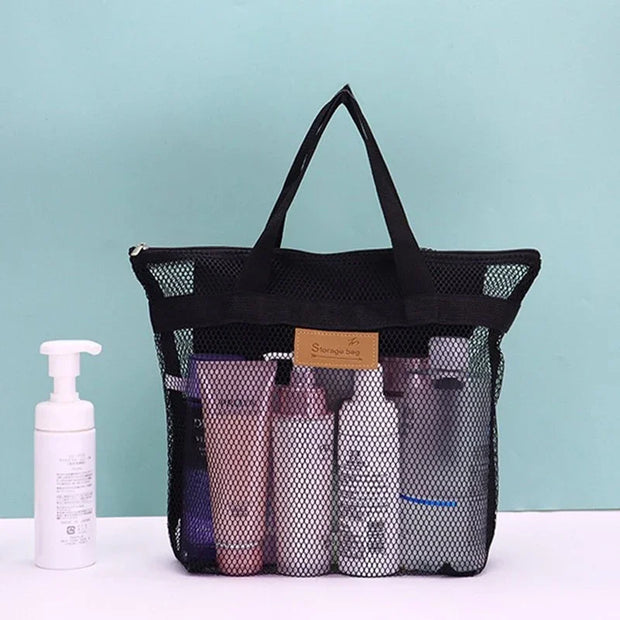 Mesh Makeup Toiletry Storage Bags Handbags Portable Travel Washing Body Shower Tools Organizer Hanging Cosmetic Organizer Pouch