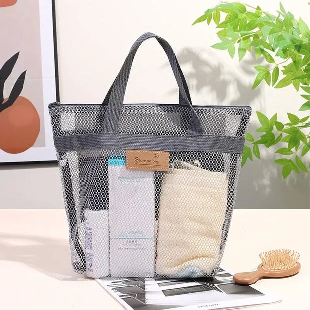 Mesh Makeup Toiletry Storage Bags Handbags Portable Travel Washing Body Shower Tools Organizer Hanging Cosmetic Organizer Pouch