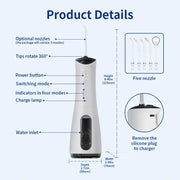 Water Flosser Teeth Cleaning Denta l Device Portable IPX7 Waterproof Jet Oral Irrigator Water Pick