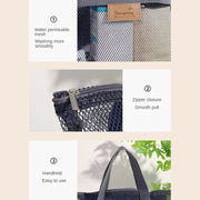 Mesh Makeup Toiletry Storage Bags Handbags Portable Travel Washing Body Shower Tools Organizer Hanging Cosmetic Organizer Pouch