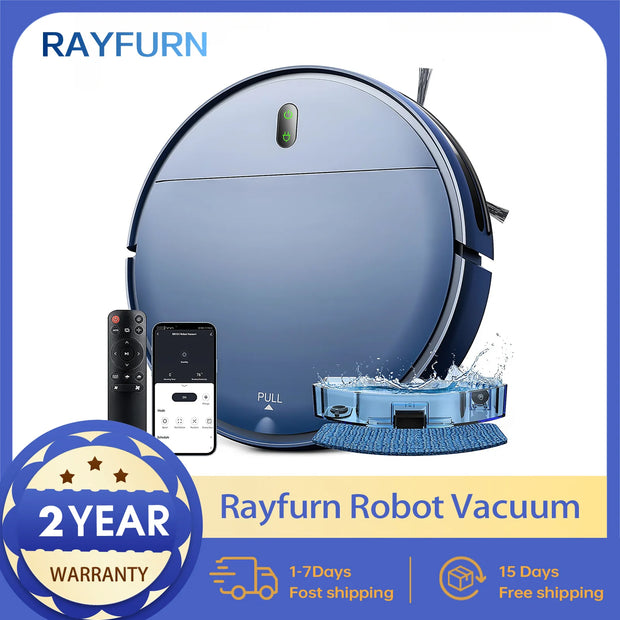 Rayfurn BR151 Robot Vacuum Cleaner Mop Smart APP Control Intelligent Planned for Home Floor Washing Carpet Pet Hair Cleaning
