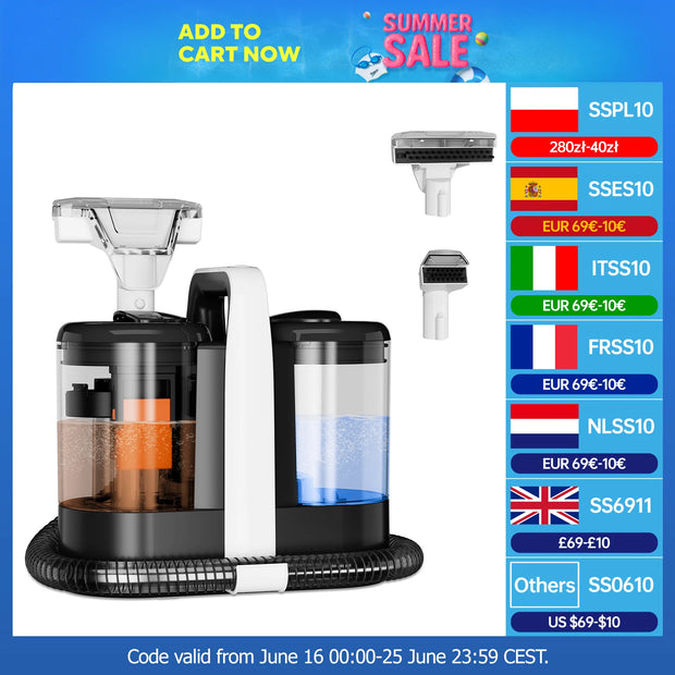 OMESER W07 15kPA Portable Carpet Cleaner Machine 600W Upholstery Cleaner Pet Special Stain Cleaner Powerful for Sofa Car Seat