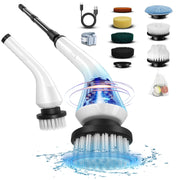 Electric Spin Scrubber, Electric scrubber with 8 Replaceable Brush Heads & Detachable Extension Handle, Power spin scrubber cord