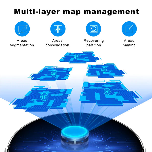 Robot Vacuum Cleaner Liectroux / LILIN X6,Laser Lidar Navigation,Wet & Dry Mopping,6.5KPa Suction,Multi-Floor Map,Carpet Boost