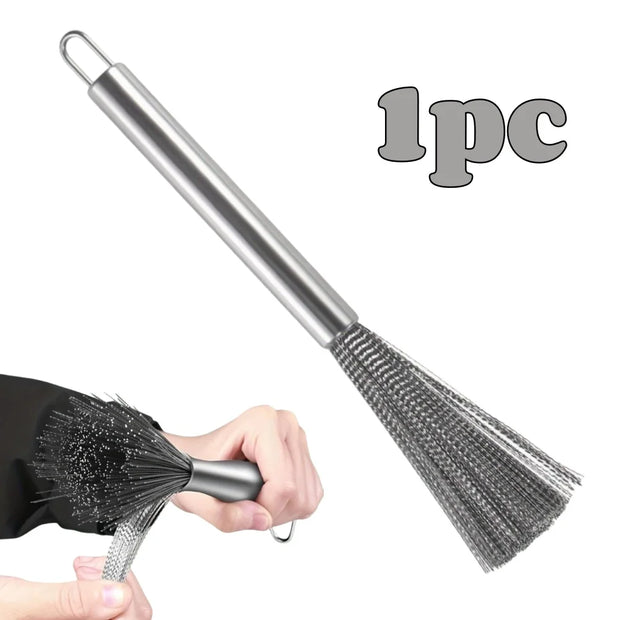 Stainless Steel Pot Brush Long Handle Multi-functional Cleaning Brush Hanging Washing Tool for Kitchen Sink Pans Scrubber Gadget