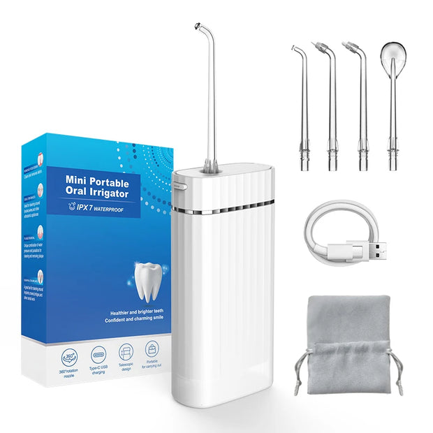 USB Water Denta l Flossers and Toothbrush Cordless Jet Irrigator Pick Water Flosser Denta l Deformable Pocket Water Flosser Care