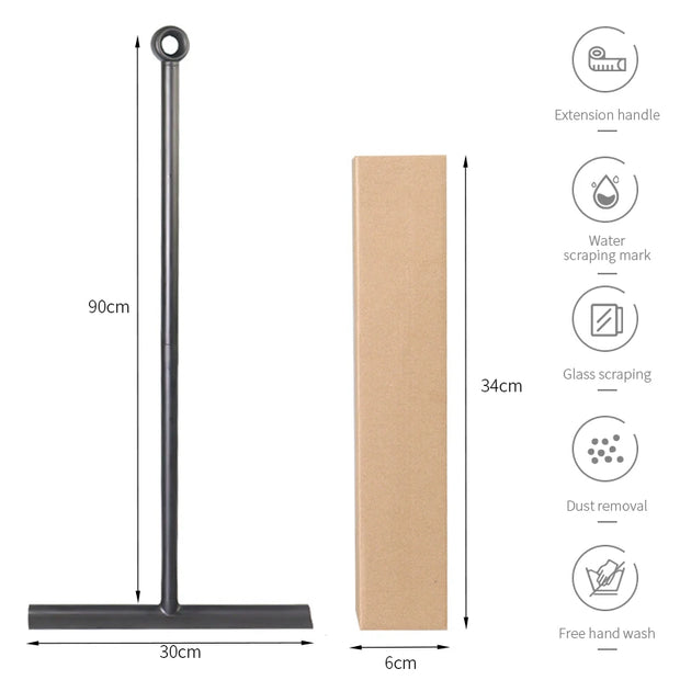 Super Long Shower Squeegee 30cm Widened Silicone Glass Wiper Scraper Window Cleaner Bathroom Floor Mirror Wiper Cleaning Tool