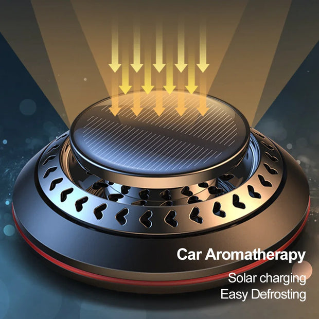 Solar Perfume Diffuser Long Lasting Rotating Car Aromatherapy Car Essential Oils Diffusers Deodorizing Interior Accessories