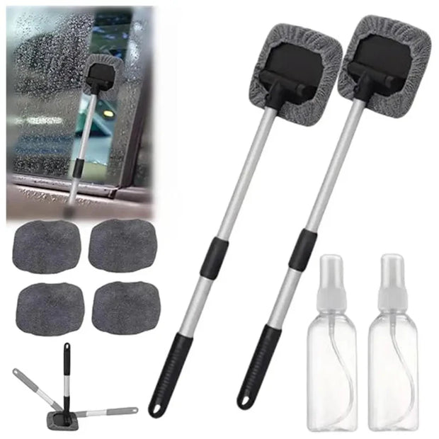Car Windshield Clean Brush Kit Car Window Cleaning Wash Tool with Long Handle Adjustable Angle Cleaning Brush