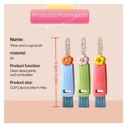3 in 1 Cup Lid Gap Cleaning Brush, 3 Pcs Multifunctional Insulation Bottle Cleaning Tools for Bottle Gap Tight Spaces Cup