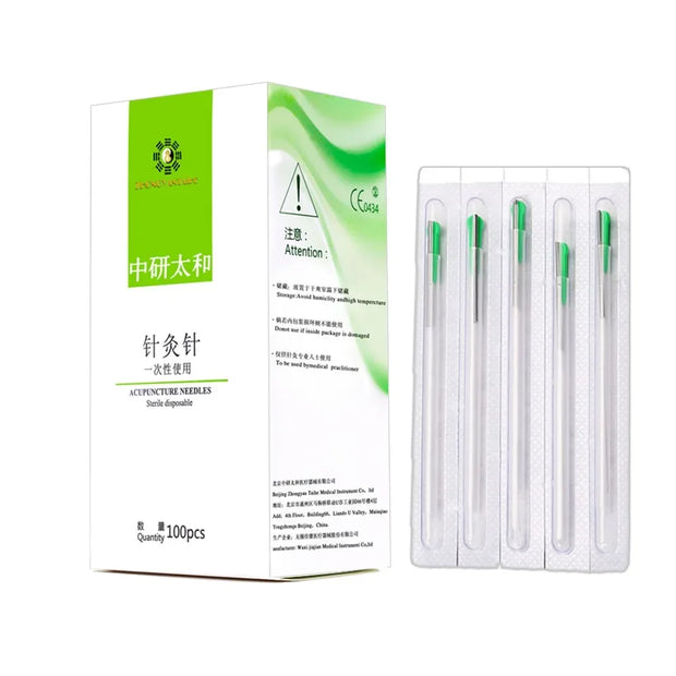 Acupuncture Needles with Individual Tube 200pcs Sterile Disposable Acupuncture Needle Stainless Steel 1 Needle with 1 Guide Tube