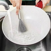 Stainless Steel Pot Brush Long Handle Multi-functional Cleaning Brush Hanging Washing Tool for Kitchen Sink Pans Scrubber Gadget