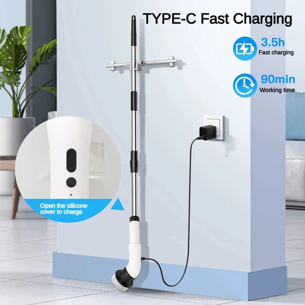 Xiaomi Wireless 9-in-1 Electric Cleaning Brush Kitchen And Bathroom Tile Waterproof Sweeping Brush Extended Telescopic Household